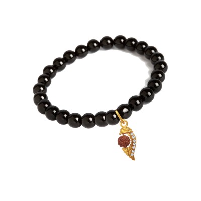 Rudraksha Shank Charm Beads Bracelet